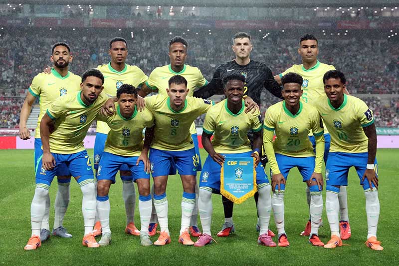 Estêvão (duas vezes), Rodrygo (duas vezes) e Vinicius Junior marcaram na goleada do Brasil sobre a República da Coreia por 5 a 0 em amistoso em Seul, na Coreia do Sul.