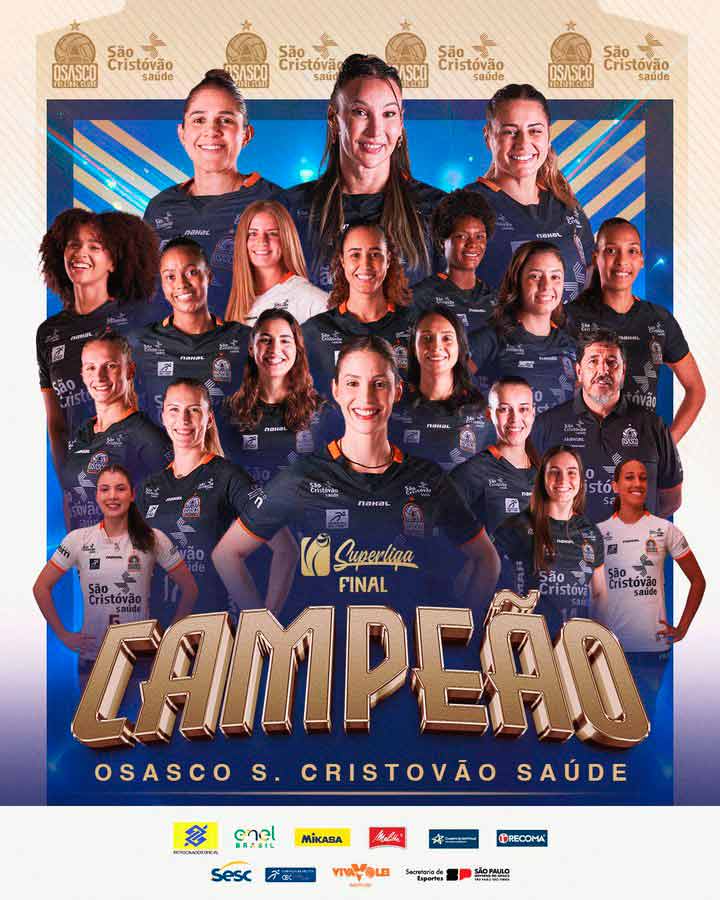 O Osasco São Cristóvão Saúde é campeão da #Superliga feminina pela sexta vez! 