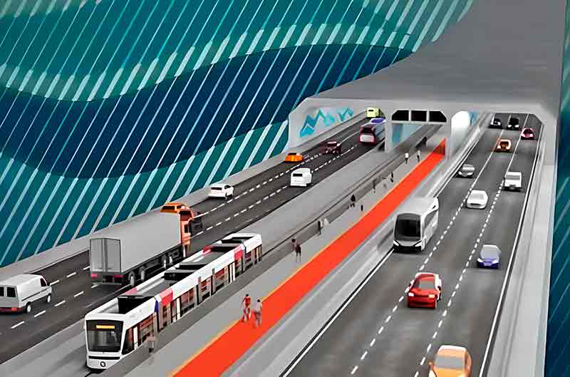 Projeção de como será o túnel que liga Santos e Guarujá. Foto: Reprodução