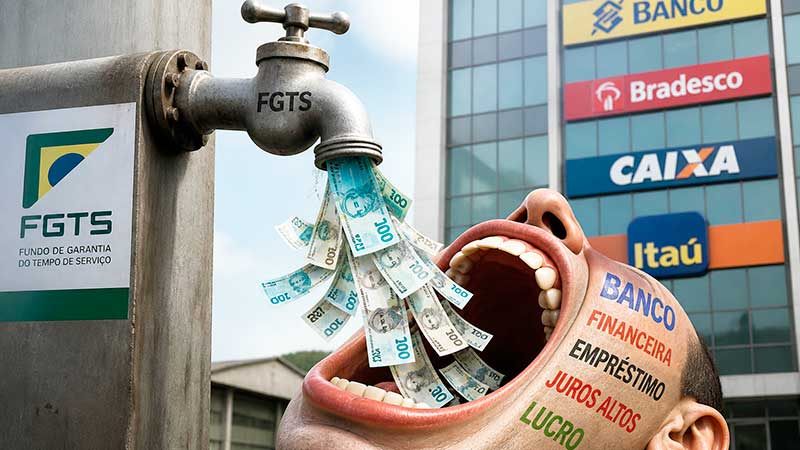 Uso do fundo do trabalhador para quitar dívidas beneficia o sistema financeiro com redução de inadimplência e garantias públicas, enquanto o saldo da reserva individual diminui sem gerar renda ou proteção futura para quem mais precisa.