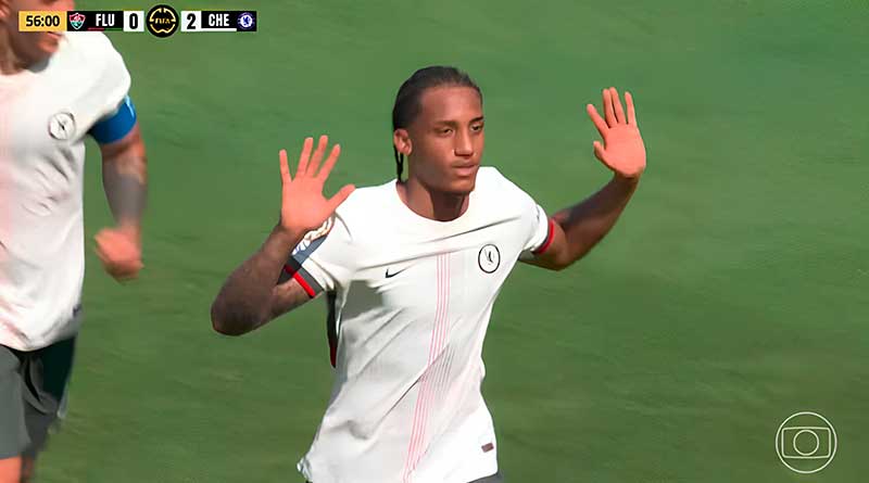 O ataque revelado pelo Fluminense fez dois gols no estádio MetLife e foi determinante para levar os Blues à final do Mundial de Clubes da FIFA. Reprodução TV Globo